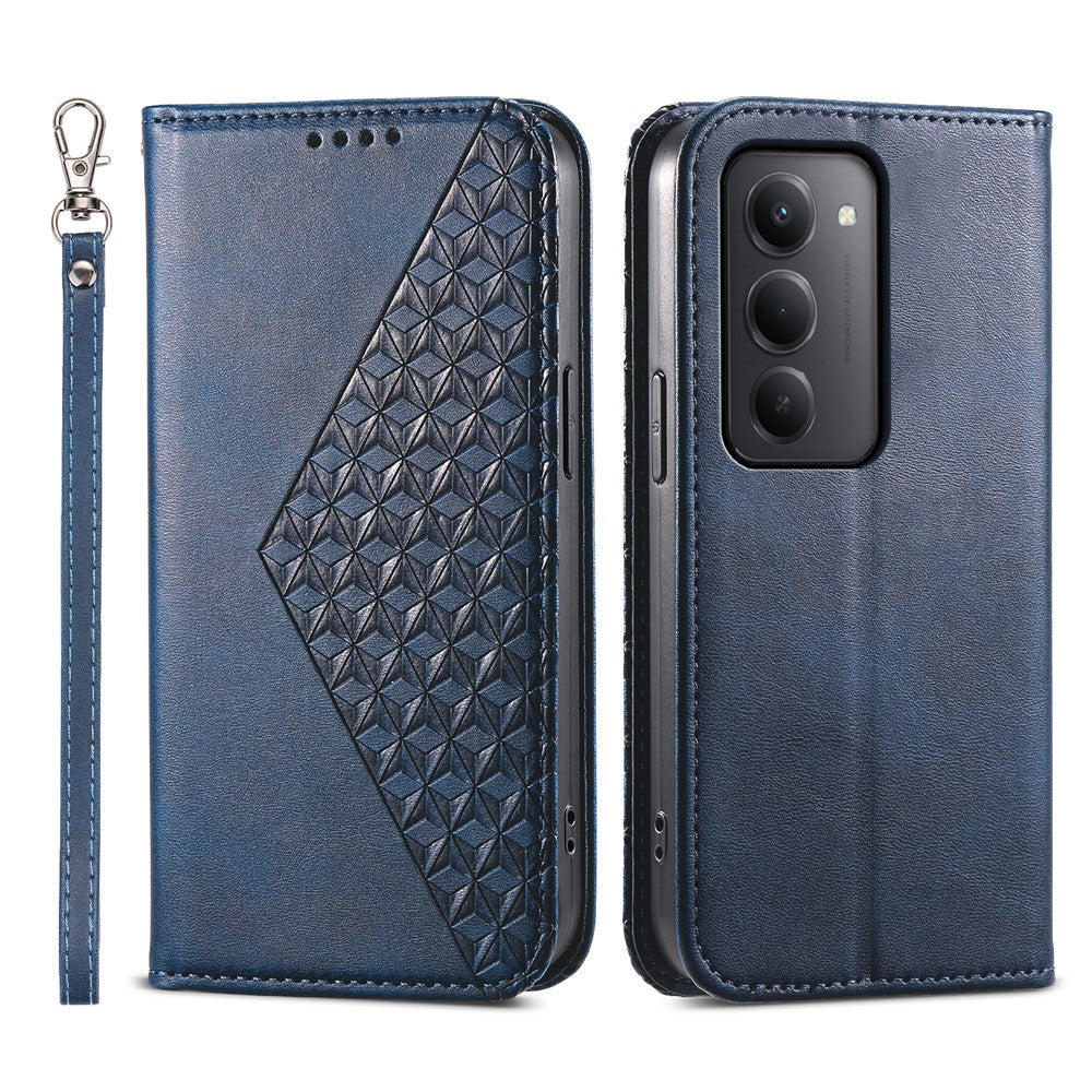 For Xiaomi Redmi 15 5G (Global) (169mm) Case Calf Texture PU Leather Wallet Phone Cover with Wrist Strap