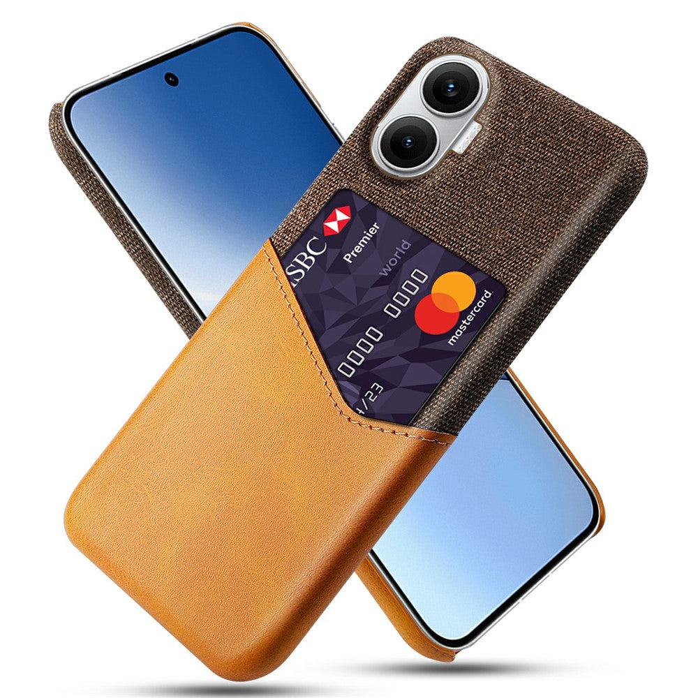 For Xiaomi Poco F7 5G / Redmi Turbo 4 Pro 5G Case PU Leather Cloth Texture Hard PC Phone Cover with Card Holder