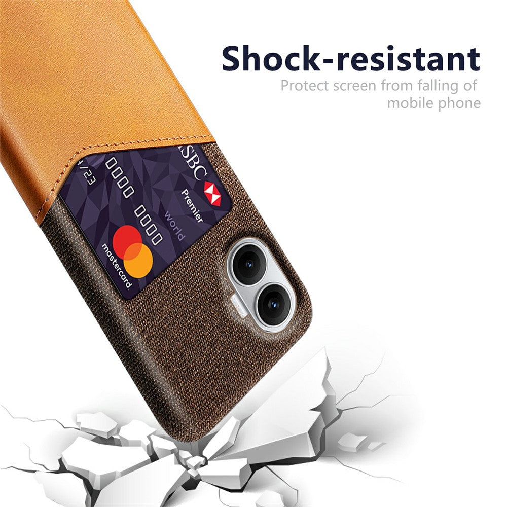 For Xiaomi Poco F7 5G / Redmi Turbo 4 Pro 5G Case PU Leather Cloth Texture Hard PC Phone Cover with Card Holder