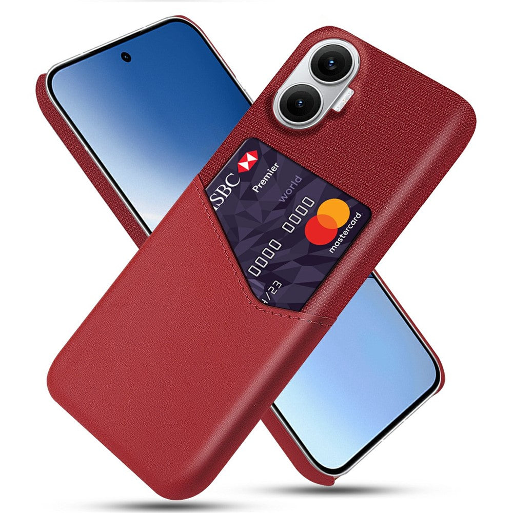 For Xiaomi Poco F7 5G / Redmi Turbo 4 Pro 5G Case PU Leather Cloth Texture Hard PC Phone Cover with Card Holder