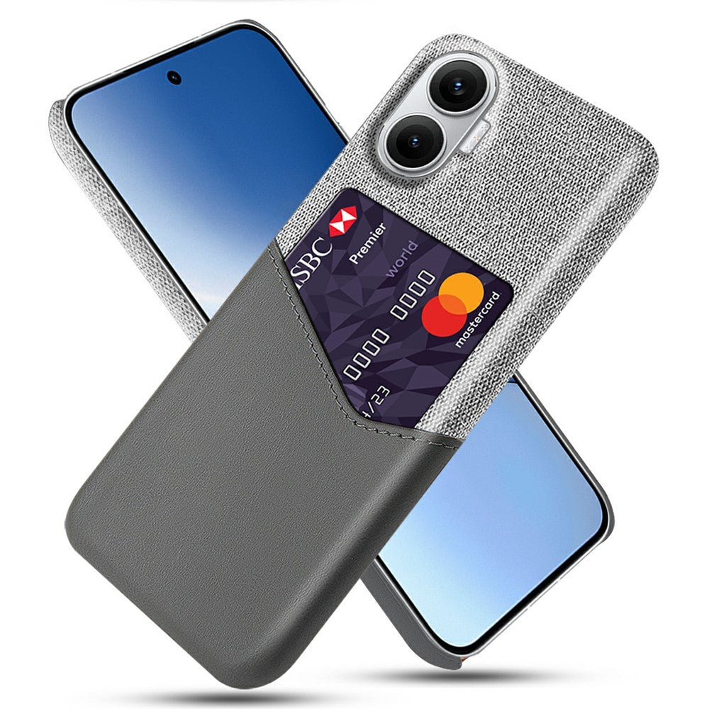 For Xiaomi Poco F7 5G / Redmi Turbo 4 Pro 5G Case PU Leather Cloth Texture Hard PC Phone Cover with Card Holder