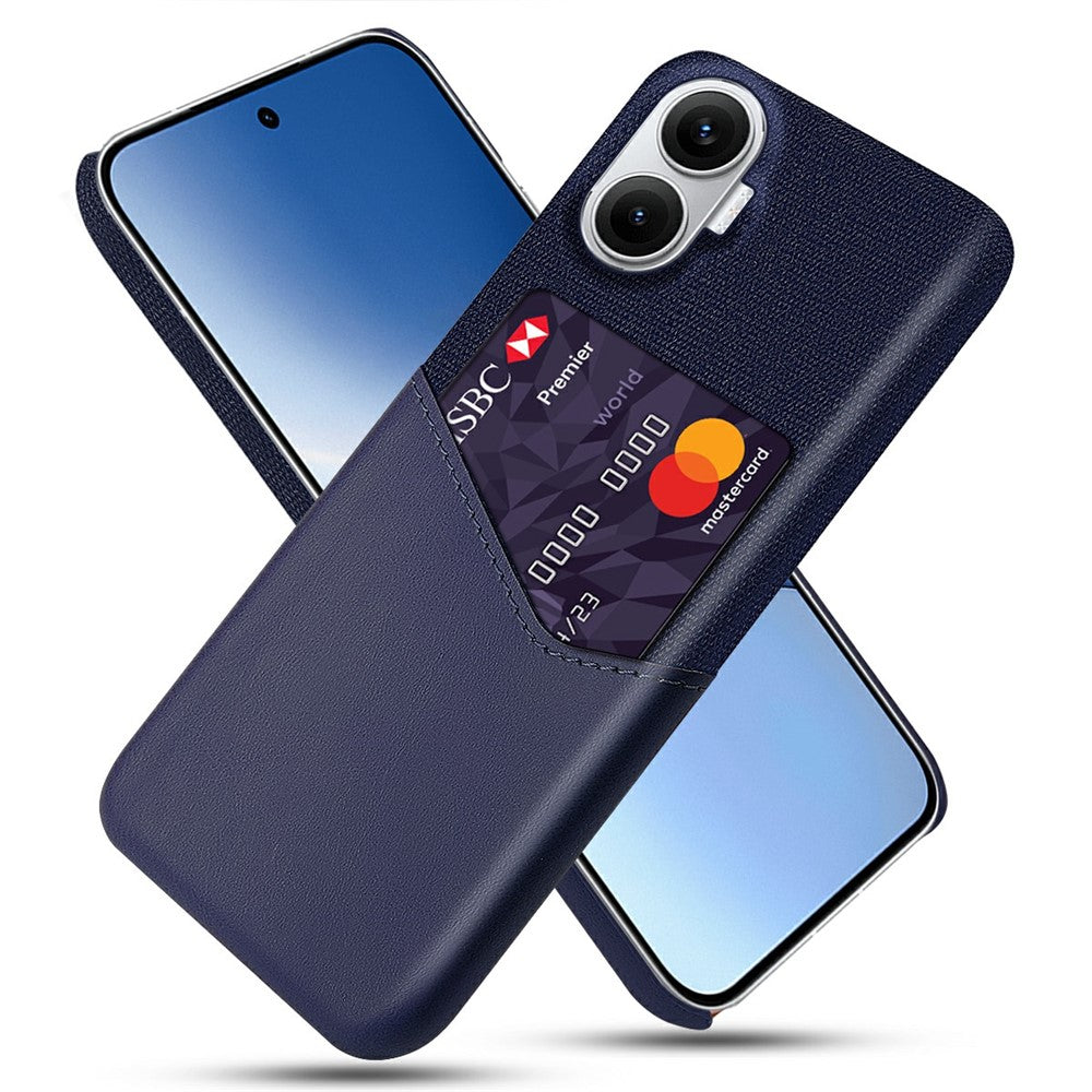 For Xiaomi Poco F7 5G / Redmi Turbo 4 Pro 5G Case PU Leather Cloth Texture Hard PC Phone Cover with Card Holder