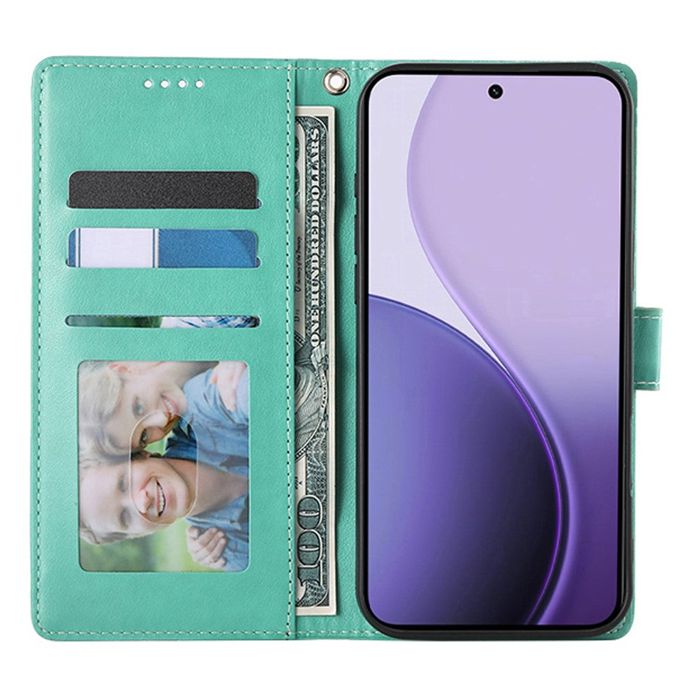 For Xiaomi Redmi 15 5G (Global) (169mm) Wallet Case Butterfly Floral Imprint PU Leather Phone Cover with Wrist Strap