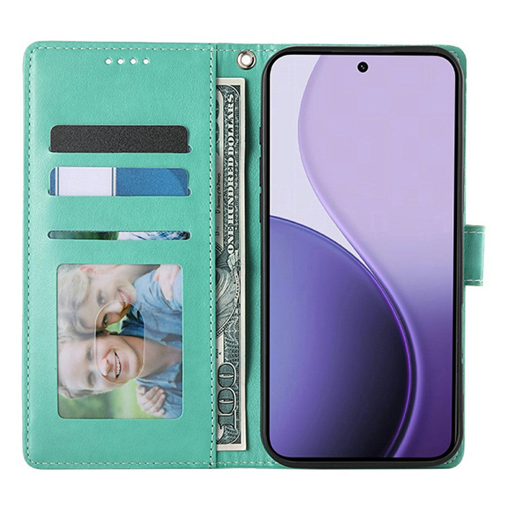 PU-lædermobilcover med sommerfugletryk og rem til Xiaomi Redmi 15C 4G (EU) (173 mm) / 15C 5G (EU) (173 mm) / Poco C85 4G (173 mm)