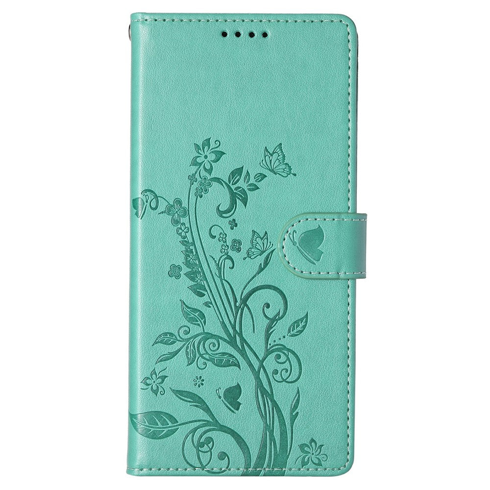 PU-lædermobilcover med sommerfugletryk og rem til Xiaomi Redmi 15C 4G (EU) (173 mm) / 15C 5G (EU) (173 mm) / Poco C85 4G (173 mm)