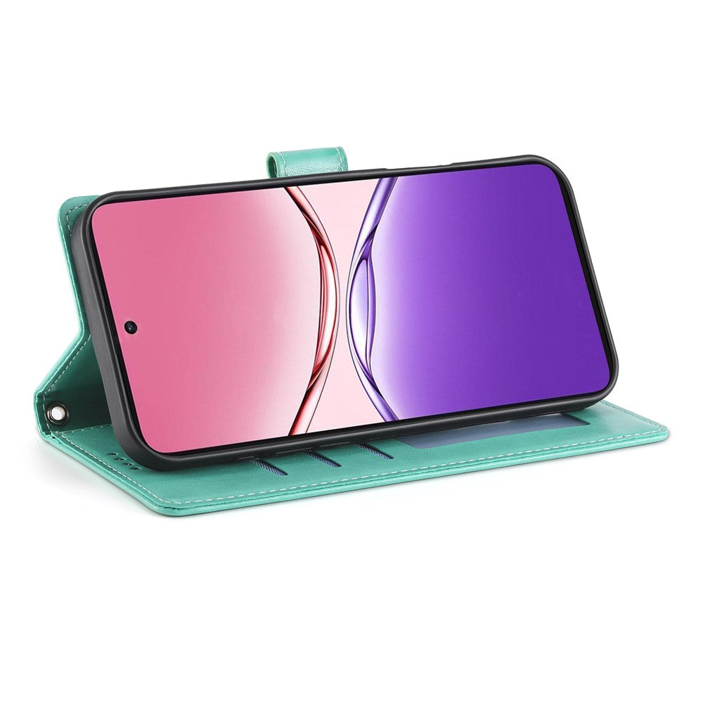 Til Oppo A5 5G / A5i Pro 4G Pung Etui Butterfly Blomsterpræg PU Læder Telefoncover med Håndledsrem
