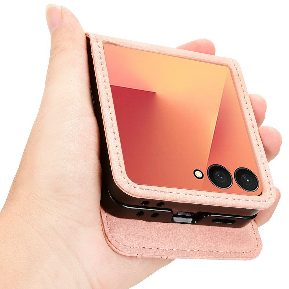 For Samsung Galaxy Z Flip7 5G Case Separable Design Card Slot Leather + PC Phone Cover