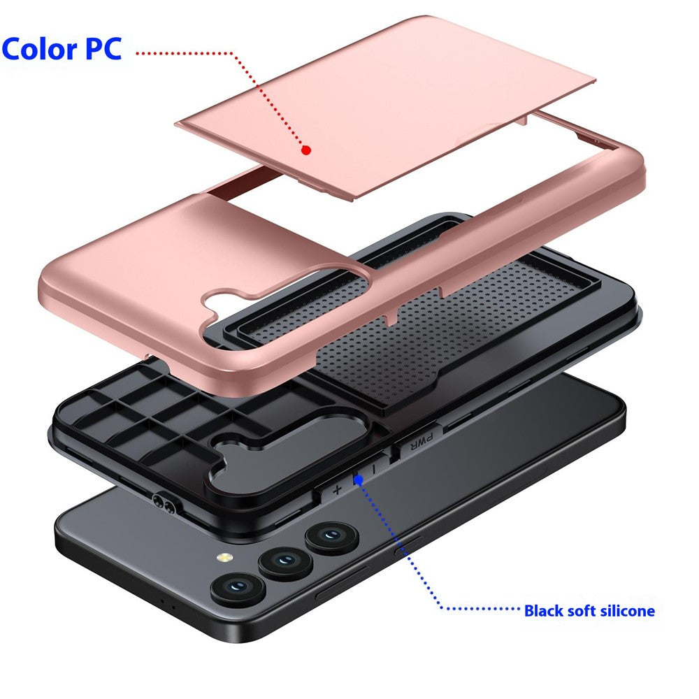Samsung Galaxy S25 FE-skal med korthållare i TPU + PC-bakstycke