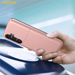 AMORUS For Samsung Galaxy S25 FE Case with Sliding Card Holder PC TPU Phone Back Cover