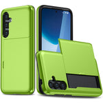 AMORUS For Samsung Galaxy S25 FE Case with Sliding Card Holder PC TPU Phone Back Cover