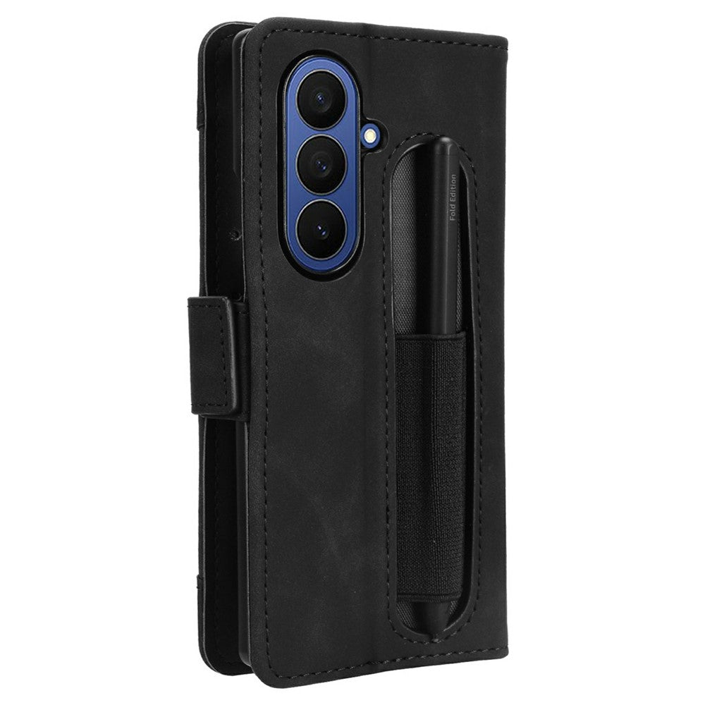 For Samsung Galaxy Z Fold7 5G Stand Case with Pencil Slot Leather Wallet Phone Cover