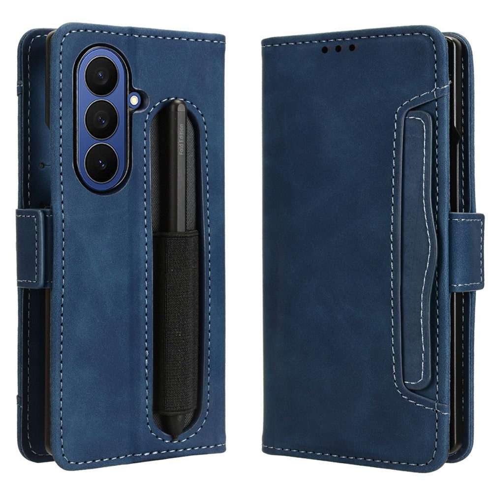 For Samsung Galaxy Z Fold7 5G Stand Case with Pencil Slot Leather Wallet Phone Cover