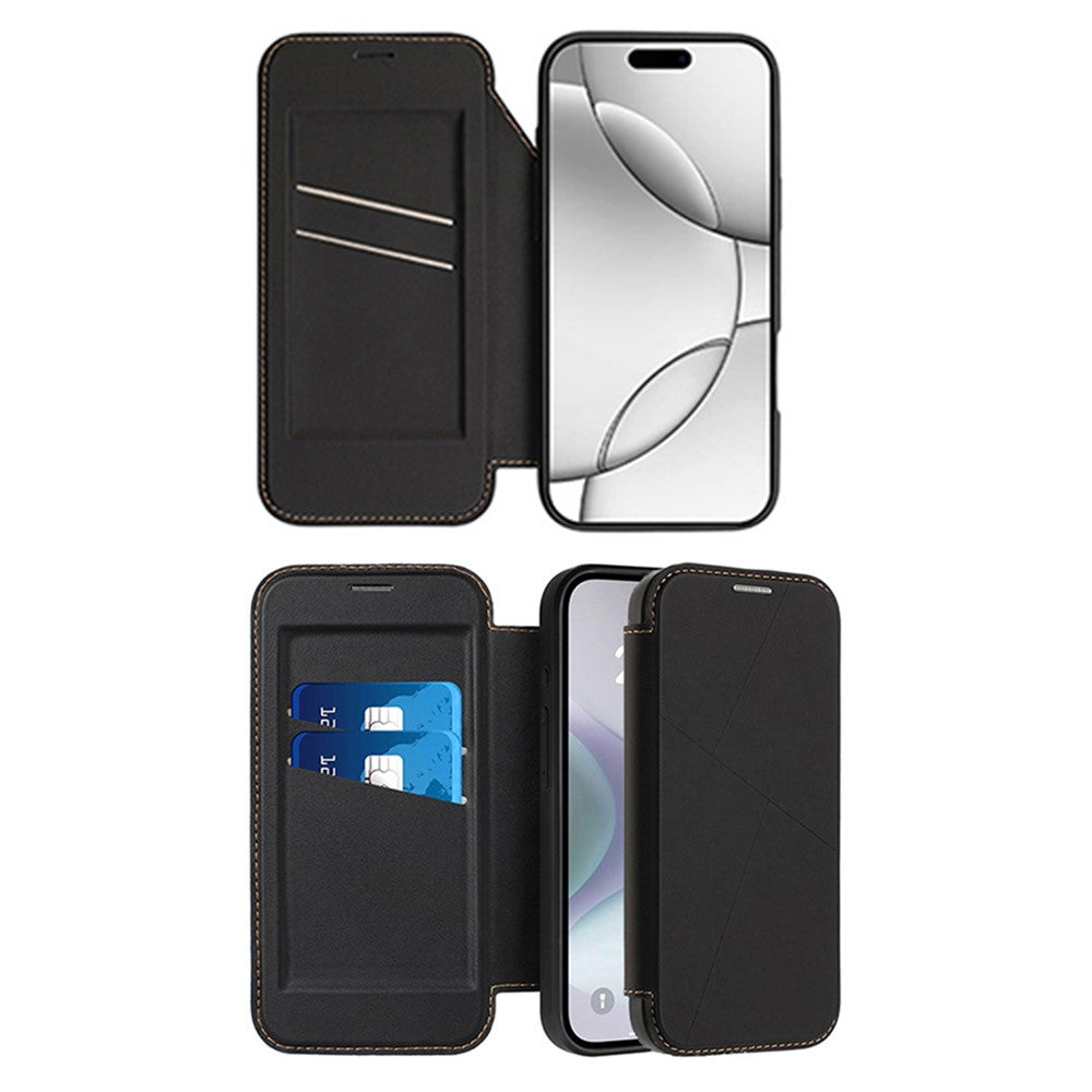 Til iPhone 17 Etui Magnetisk Lukning Kortplads Læder Flip Telefoncover
