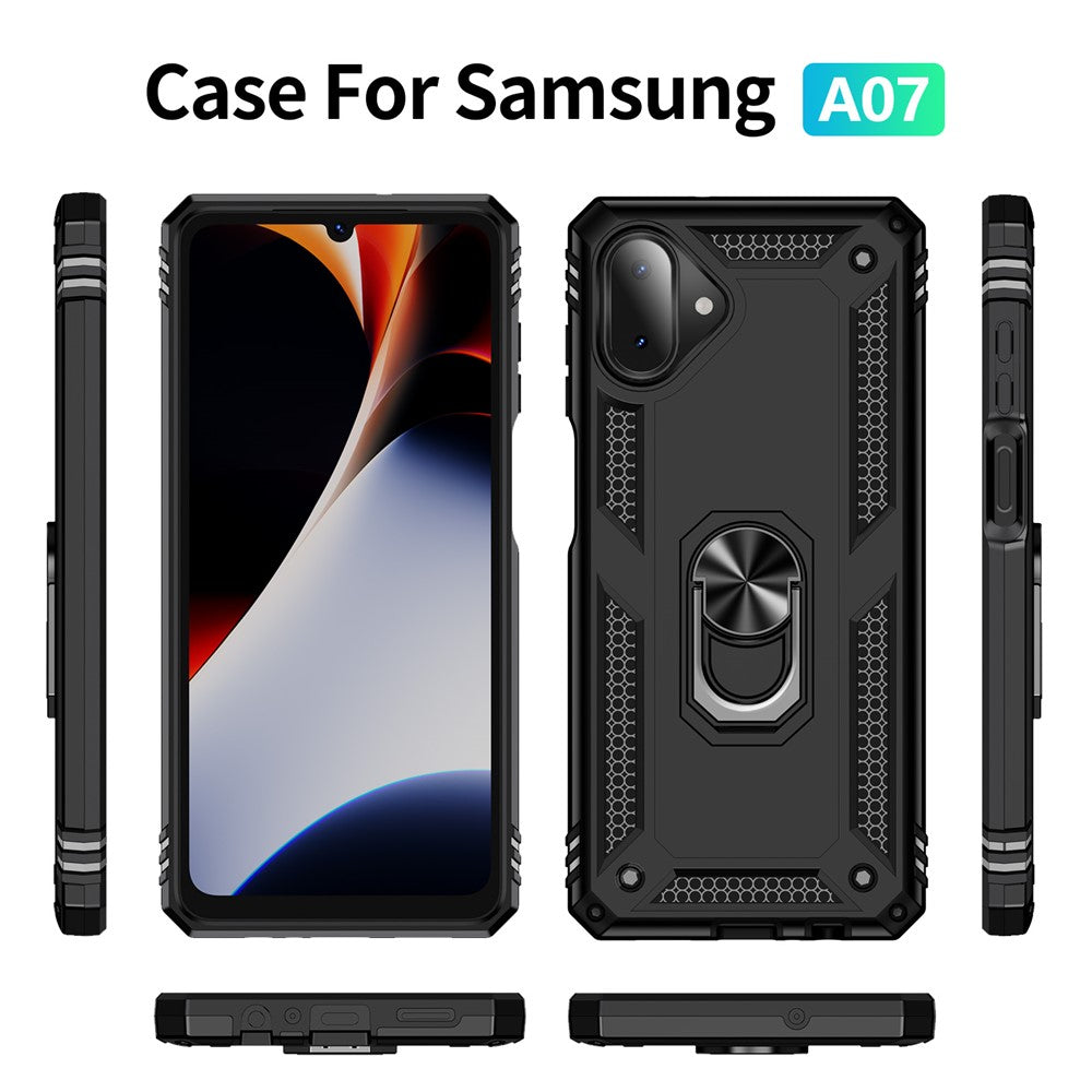 Til Samsung Galaxy A07 4G Cover PC + TPU Telefoncover med Støtteben