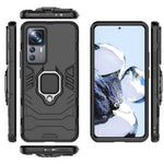 For Xiaomi 12T Pro 5G Ring Holder Kickstand Protective Phone Cover Hard PC Soft TPU Drop-proof Case