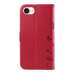 For iPhone 17th / 16th Leather Wallet Case with Strap Dandelion Imprint Phone Stand Cover
