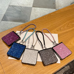 For Samsung Galaxy Z Flip7 5G Case Glitter TPU + PC Phone Cover with Rhinestone Wrist Strap