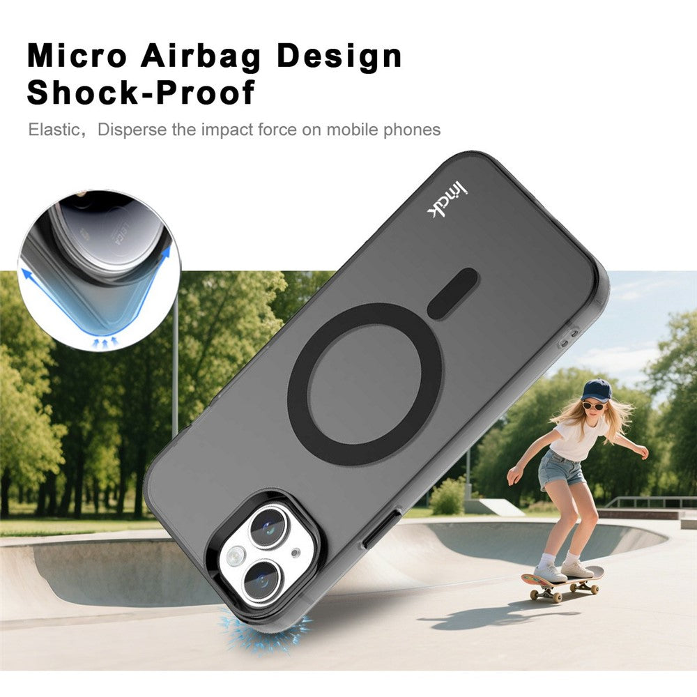 IMAK For iPhone 15 Case Compatible with MagSafe Candy Color Anti Drop TPU + PET Back Cover