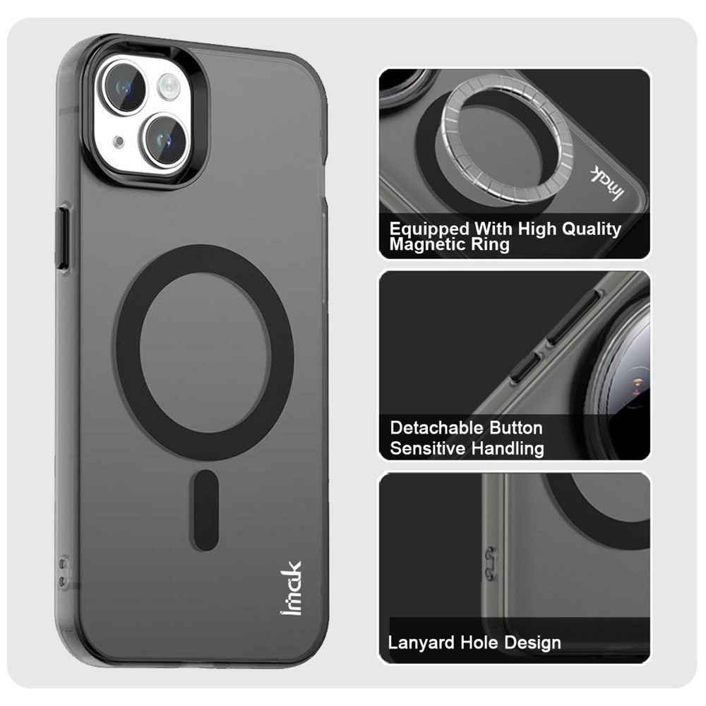 IMAK For iPhone 15 Case Compatible with MagSafe Candy Color Anti Drop TPU + PET Back Cover