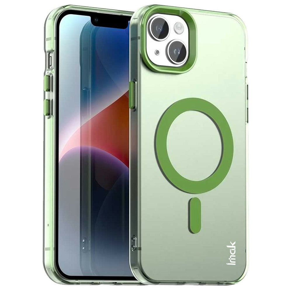 IMAK For iPhone 15 Case Compatible with MagSafe Candy Color Anti Drop TPU + PET Back Cover
