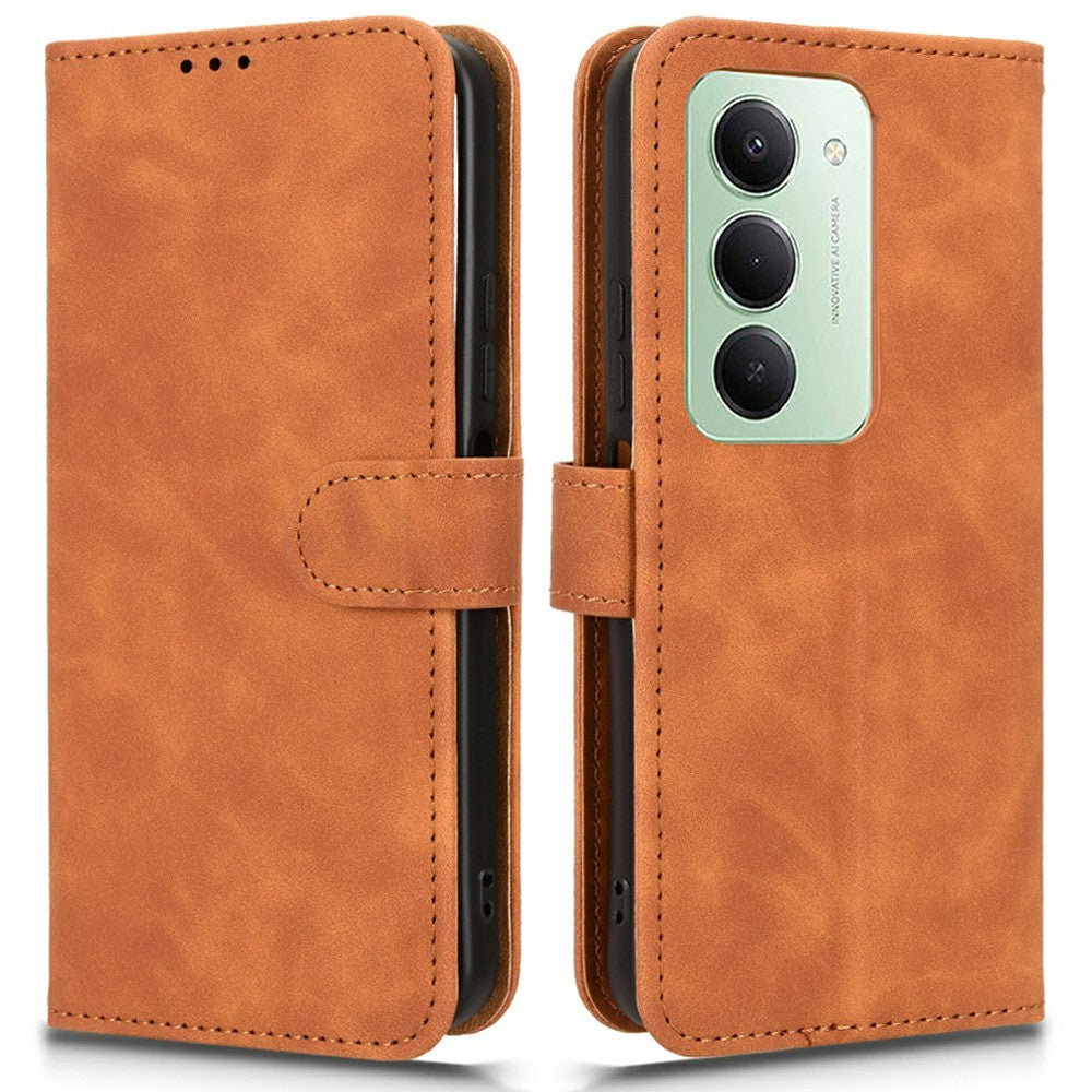 For Xiaomi Redmi 15 4G (EU) (171mm) Leather Case Skin Feel Anti Drop Wallet Flip Phone Cover
