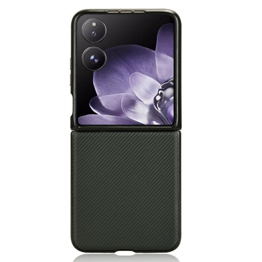 For Xiaomi Mix Flip 2 Case Carbon Fiber Texture Shockproof PU + PC Phone Cover