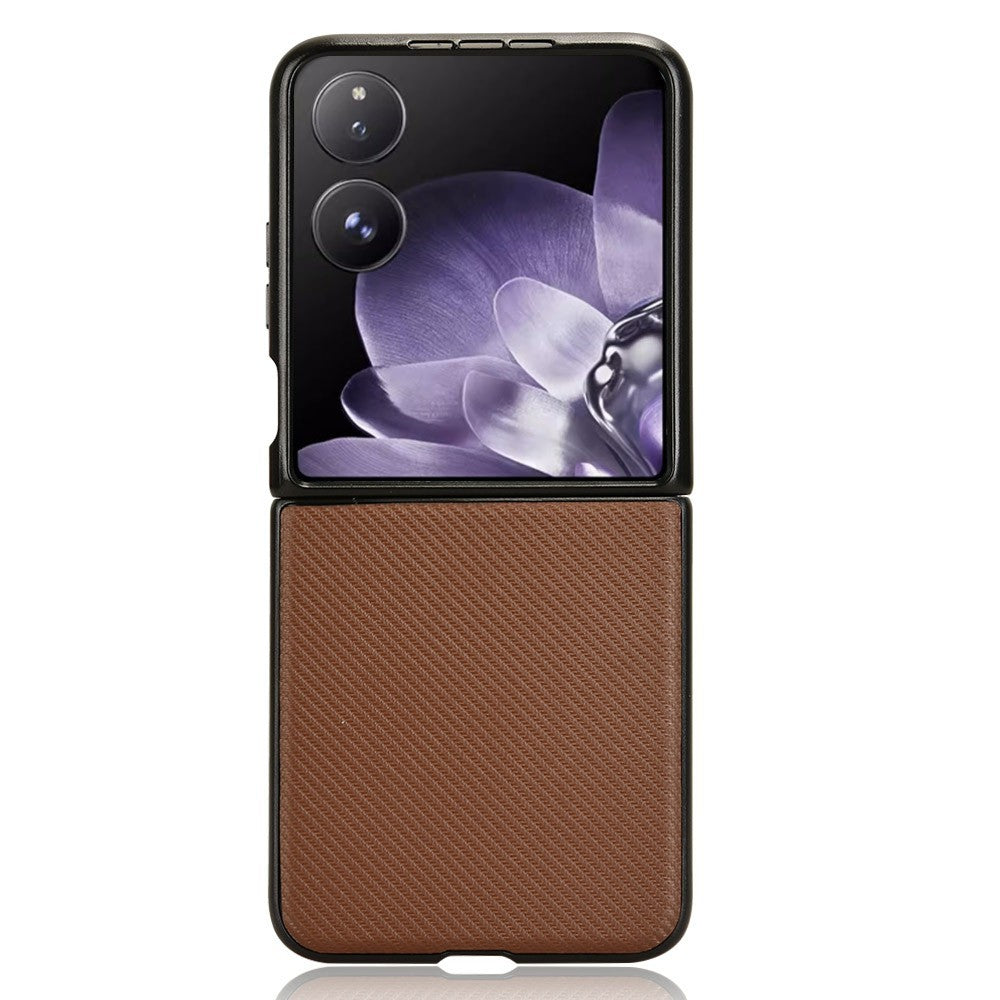 For Xiaomi Mix Flip 2 Case Carbon Fiber Texture Shockproof PU + PC Phone Cover