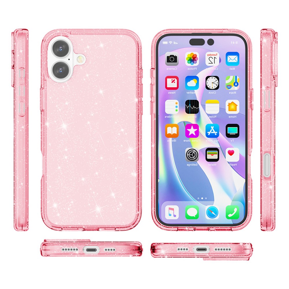 AMORUS For iPhone 16 Case Soft TPU Hard PC Back Shockproof Phone Cover