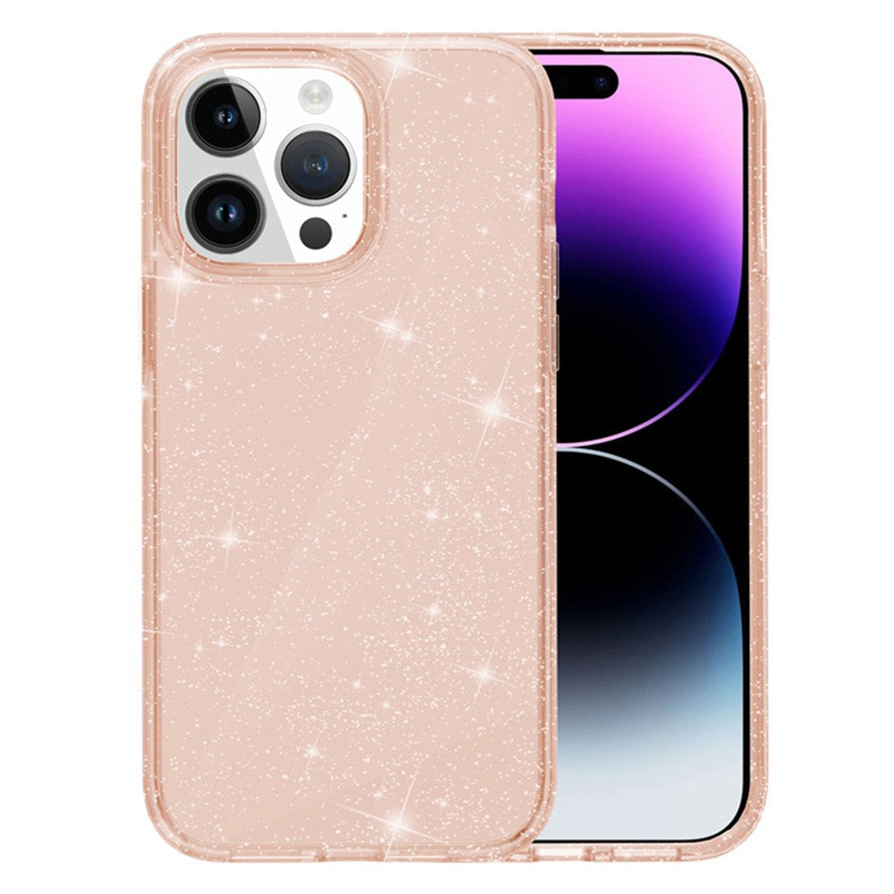 AMORUS til iPhone 14 Pro Max etui blød TPU hård PC bagside stødsikkert telefoncover
