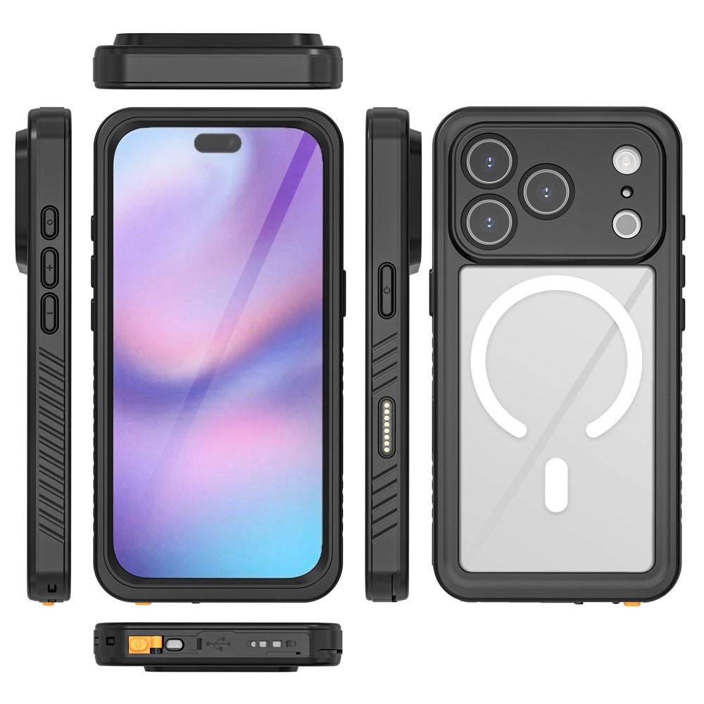 REDPEPPER FS / FM Series For iPhone 17 Pro Clear Case Compatible with MagSafe PC TPU PET IP68 Waterproof Phone Cover