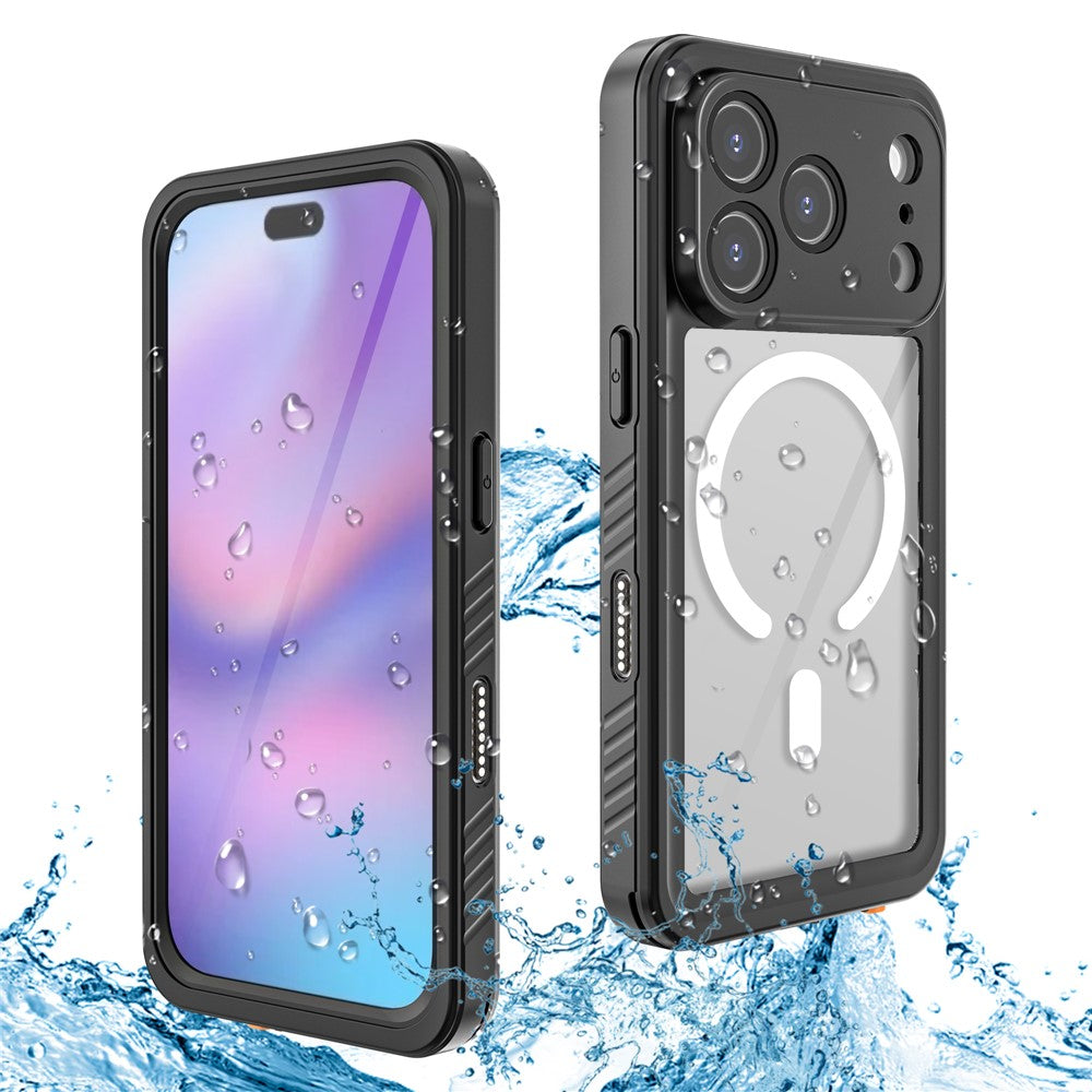REDPEPPER FS / FM Series For iPhone 17 Pro Clear Case Compatible with MagSafe PC TPU PET IP68 Waterproof Phone Cover