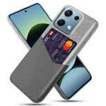 For Xiaomi Redmi Note 14S 4G Case PU Leather Cloth Texture Hard PC Phone Cover with Card Holder
