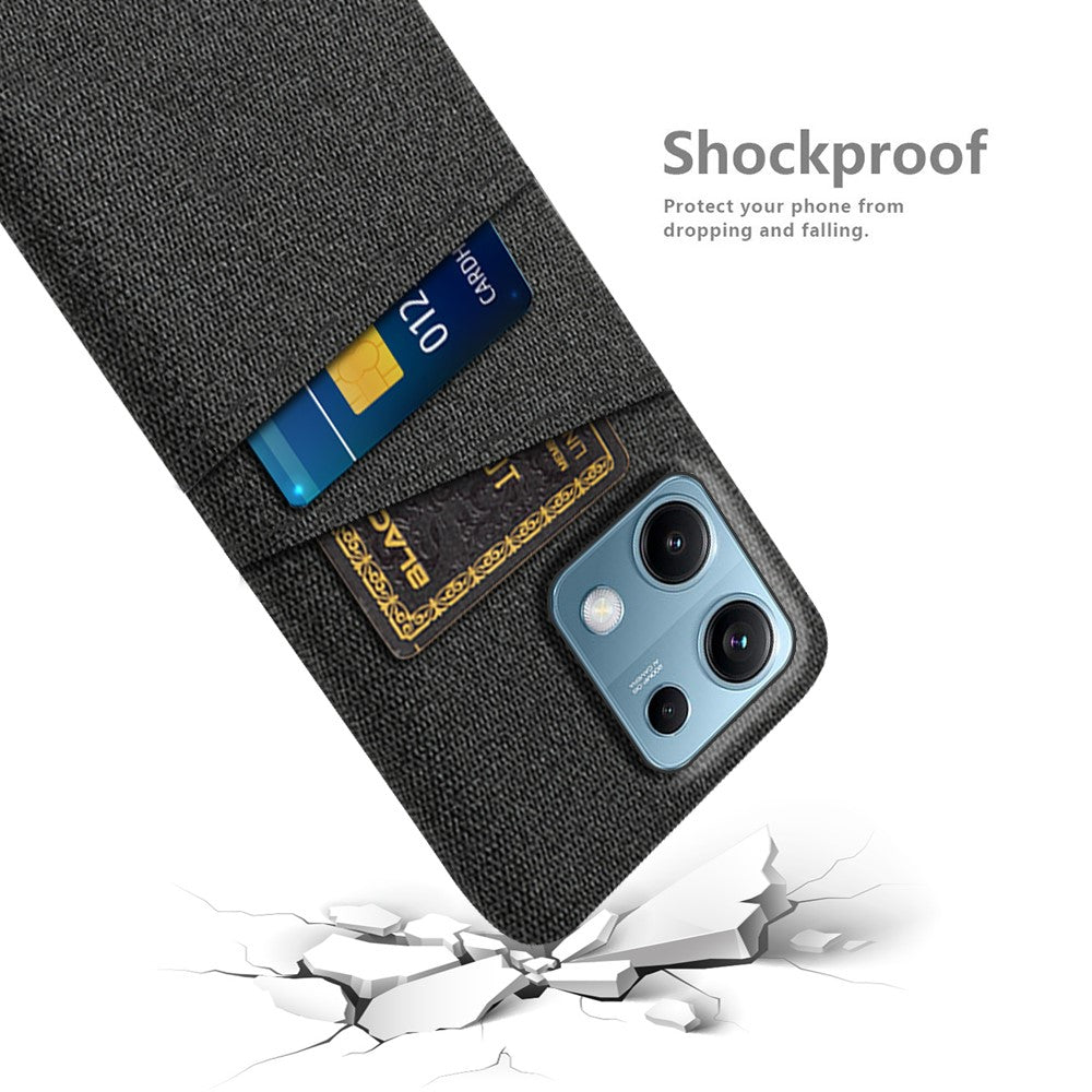 For Xiaomi Redmi Note 14S 4G Case Cloth + Hard PC Phone Cover with Dual Card Slots