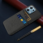 For Xiaomi Redmi Note 14S 4G Case Cloth + Hard PC Phone Cover with Dual Card Slots