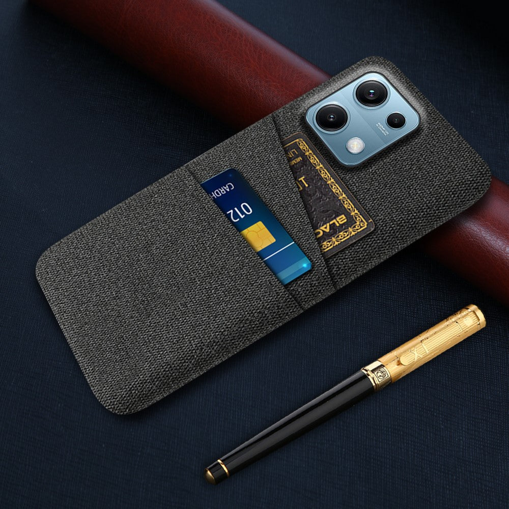 For Xiaomi Redmi Note 14S 4G Case Cloth + Hard PC Phone Cover with Dual Card Slots