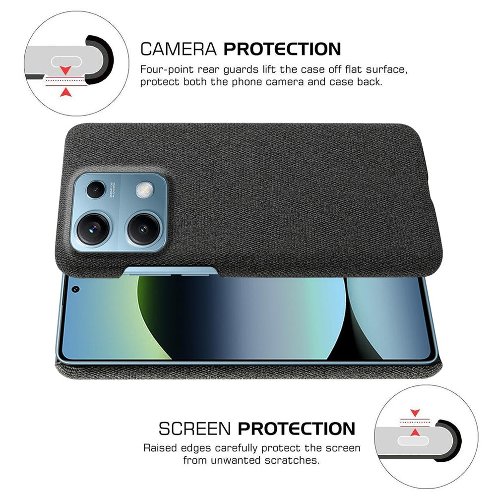 For Xiaomi Redmi Note 14S 4G Phone Case Cloth Texture Anti-Scratch Protective PC Back Cover
