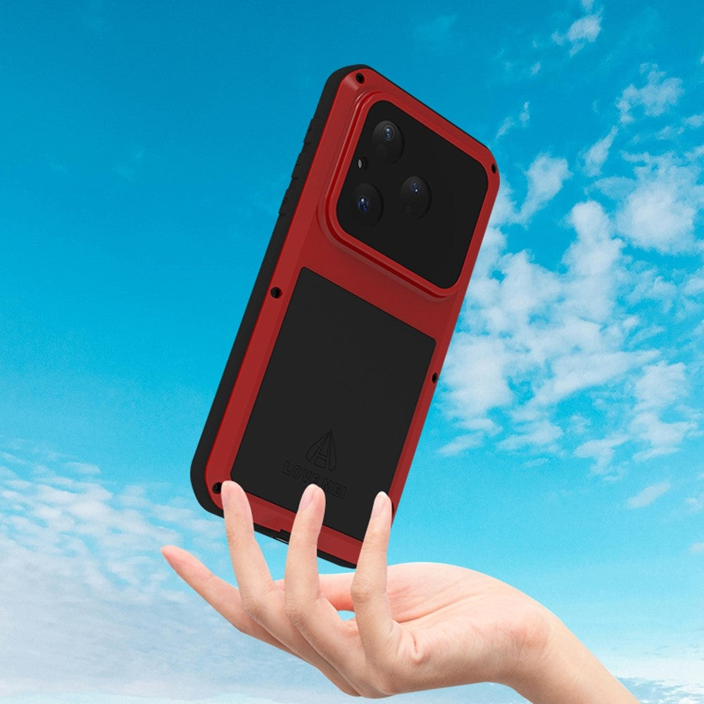 LOVE MEI For Huawei Pura 80 Case Tempered Glass Screen Protector Metal + Silicone Phone Cover