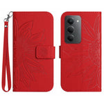 For Xiaomi Redmi 15 4G (EU) (171mm) Case Sunflower Imprint Leather Wallet Phone Cover with Wrist Strap
