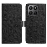 Honor 400 Smart 5G / 4G / X7d 4G Etui Pung Stand Litchi-tekstur Ægte Koskind Flip Telefoncover