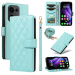 For Oppo Reno13 5G (Global) Wallet Case Rhombus Leather Phone Cover with Strap