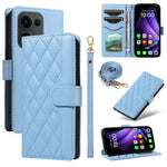 For Oppo Reno13 5G (Global) Wallet Case Rhombus Leather Phone Cover with Strap