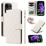 For Oppo Reno13 5G (Global) Wallet Case Rhombus Leather Phone Cover with Strap