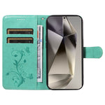 Samsung Galaxy S25 Ultra PU-läderfodral Blommönster Plånboksfodral med stativ och rem