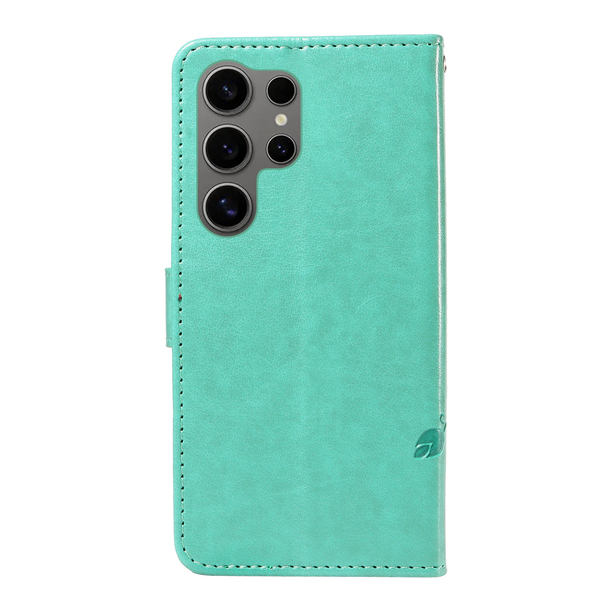 Samsung Galaxy S25 Ultra PU-läderfodral Blommönster Plånboksfodral med stativ och rem