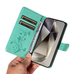 Samsung Galaxy S25 Ultra PU-läderfodral Blommönster Plånboksfodral med stativ och rem