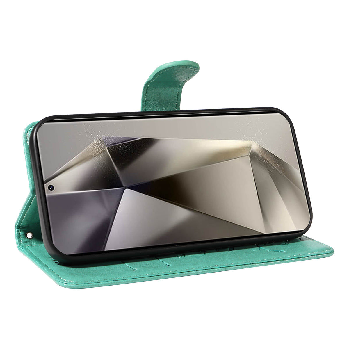 Samsung Galaxy S25 Ultra PU-läderfodral Blommönster Plånboksfodral med stativ och rem
