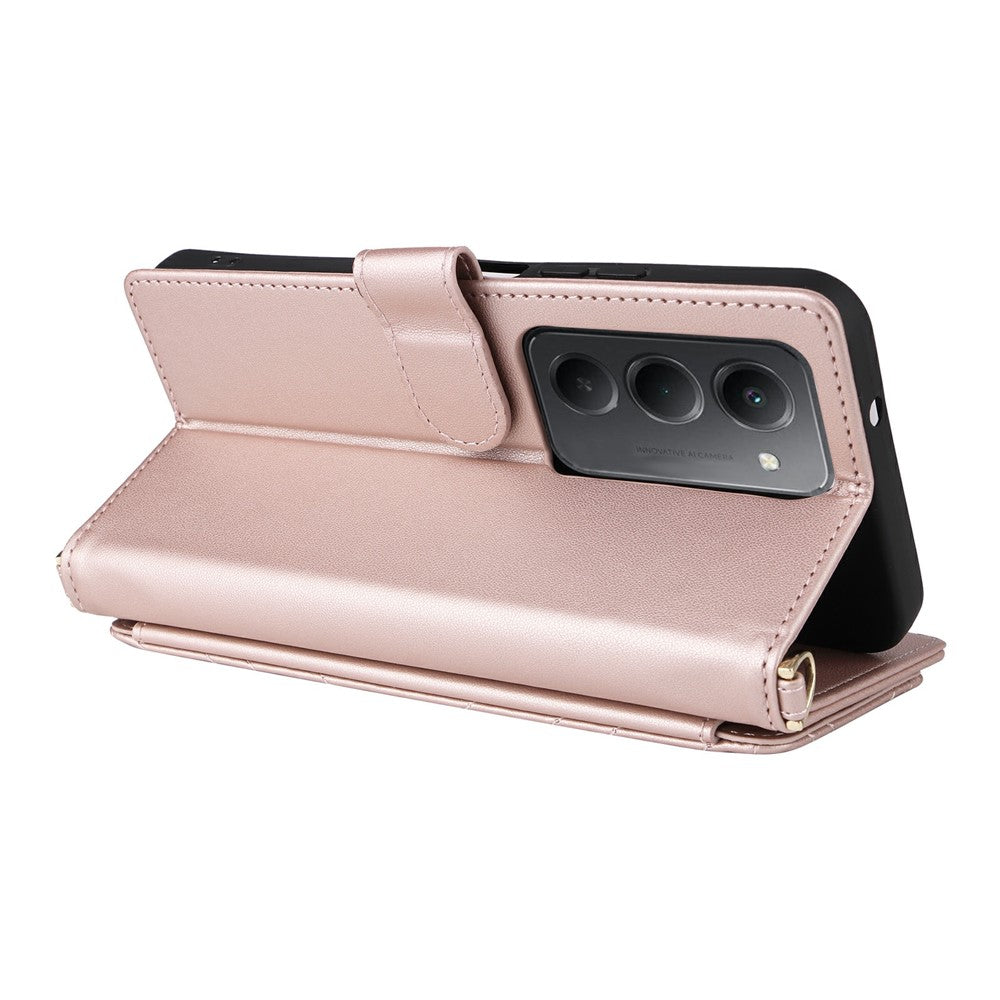 For Xiaomi Redmi 15 4G (EU) (171mm) Case with Shoulder / Wrist Strap Leather Phone Cover Stand Wallet