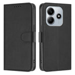For Xiaomi Redmi Note 14 4G (164.84mm) Leather Case Solid Color Phone Cover with Wallet