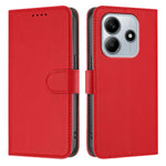 For Xiaomi Redmi Note 14 4G (164.84mm) Leather Case Solid Color Phone Cover with Wallet