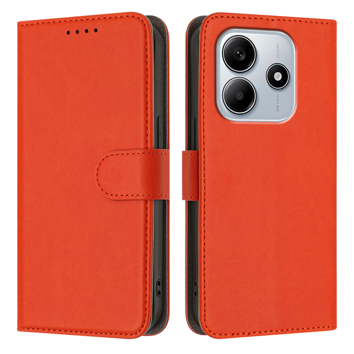 For Xiaomi Redmi Note 14 4G (164.84mm) Leather Case Solid Color Phone Cover with Wallet